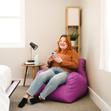 Big Joe Dorm Bean Bag Chair with Drink Holder and Pocket, Radiant Orchid Smartmax, Durable Polyester Nylon Blend, 3 feet Big Joe