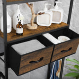 ETELI Over The Toilet Storage Cabinet with Fabric Drawers Bathroom Storage Over Toilet Fit Most Toilets, Rustic Brown ETELI