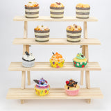 Gonice 4 Tier Wooden Display Riser, Tiered Wood Earring Display Stand, Cupcake Stand, Countertop Merchandise Display Stand for Selling Gonice