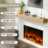 ROOMTEC Fireplace Mantel,72" Wood Floating Fireplace Shelves,Wall Mounted Wooden Display Shelving,Handcrafted Wood Brack,Natural Mantels Over Fireplace | 72" x 8" x 6"-Aged Oak ROOMTEC