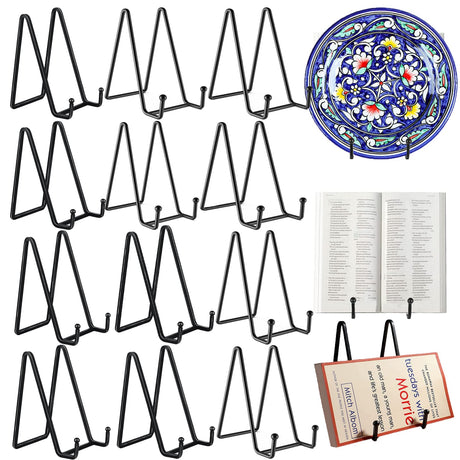 12 Pack 6"Plate Stands for Display,Metal Plate Holders Display Stands Can Be Used for Picture Stands,Book Stands for Display,Plate Display Stands,Easel,Photo Frame Stands,Plaque Stands,Desktop Stand. Birity