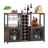Homeiju Mini Bars for Home, Wooden Coffee Bar Cabinet, Modern Liquor Cabinet for Liquor and Glasses, Farmhouse Buffet Wine Bar Cabinet with Storage Sideboard for Home Kitchen Dining Room Homeiju