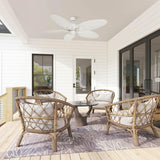 Honeywell Ceiling Fans Duval 52 Inch Ceiling Fan, Quick 2 Hang Indoor/Outdoor Ceiling Fan with Pull Chain, Tri-Mount 5 Blade Tropical Design, ETL Damp Rated, White (50206-01) Honeywell Ceiling Fans