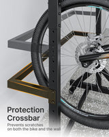 monTEK Freestanding Bike Storage Rack for 5 Bikes, Heavy Duty 350LBS Vertical Bike Stand with 5 Bike Hooks & 6 Helmet Hooks, Indoor and Outdoor Bike Storage Rack with Locking Casters monTEK