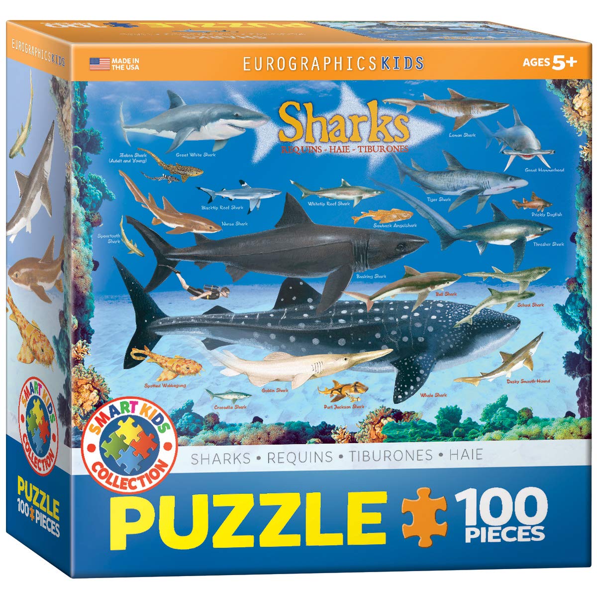 Sharks 100 Piece Jigsaw Puzzle EuroGraphics