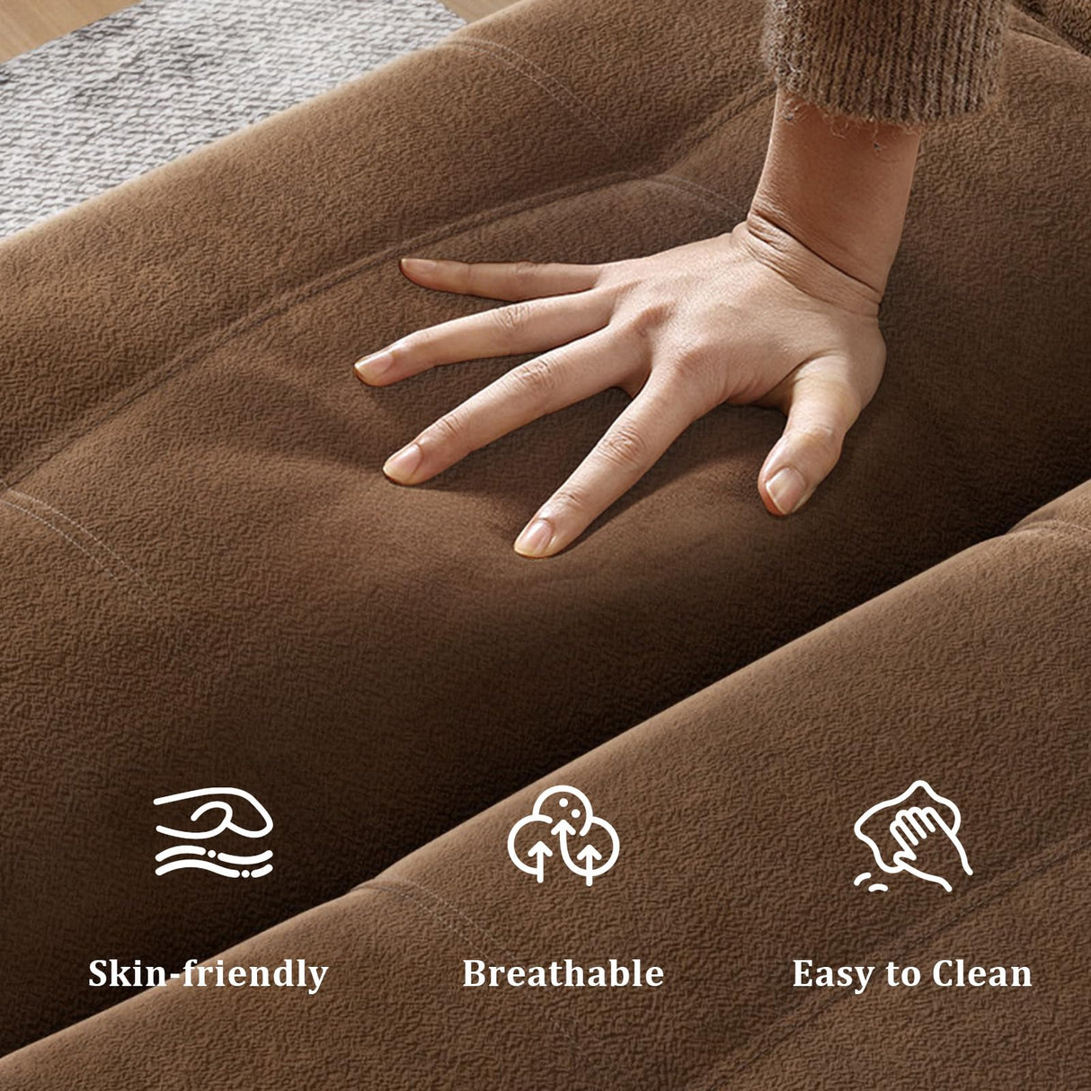 SoarFlash 67 Inch Futon Double Sofa Bed, 2 in 1 Velvet Loveseat with Adjustable Backrest Memory Foam Sofa for Living Room Bedroom Office Apartment Compact Couch(Brown) SoarFlash