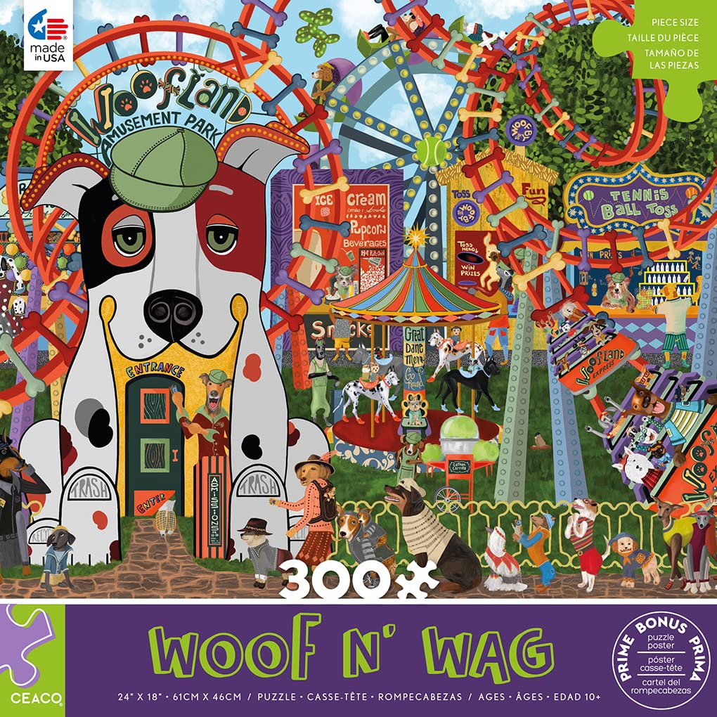 Ceaco - Woof N Wag - Amusement Bark - 300 Piece Jigsaw Puzzle