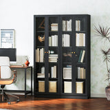 IRONMIX Modern Display Cabinet with Doors, Metal Curio Cabinet with Shelves, 70.87" H Display Cases for Collectibles, 5 Tier Tall Bookshelf, Kitchen Pantry Storage Case for Home Office Living Room IRONMIX