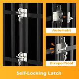 REXWELTEN 48 inch Heavy Duty Dog Crate with Self-Locking Latch, Indestructible Large Steel Kennel with Enclosed Design, Escape-Proof and Chew-Proof Pet Cage for High Anxiety Dogs Rexwelten