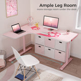 EUREKA ERGONOMIC Pink L Shaped Gaming Desk, 60 Inch Large Home Office Corner PC Computer Table Study Writing Modern Workstation Girls Female Gifts L60 w Mouse Pad Cable Management, Space Saving, Left EUREKA ERGONOMIC
