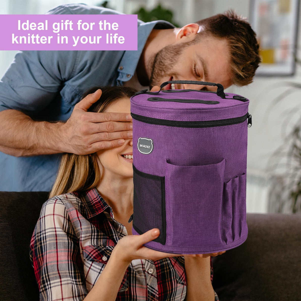 MIAOKE 79pc Crochet Kit, Large Knitting Bag Yarn Storage Organizer, Crocheting Starter Kits with Waterproof Bag, Beginner Knitting Accessories Set, for Beginners Adults Travel Crochet Supplies MIAOKE