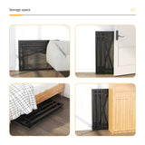 Lutown-Teen 32 inch Small Folding Desk, Writing Gaming Computer Camping Desk for Small Spaces, No Assembly Required Home Office Desk, Black Oak Lutown-Teen