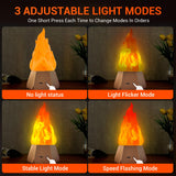 Ollcuz Fake Fire Lamp, USB Rechargeable Flameless Candles with Flickering Flame, 3-Mode LED Flame Light for Outdoor Camping Holiday Halloween Christmas Thanksgiving Table Yard Decorations Ollcuz