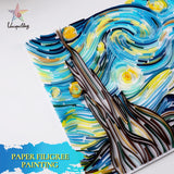 Uniquilling Quilling Kits Paper Quilling Kit for Adults Beginner, DIY Kits for Adults Paper Filigree Painting Kits, Modern Wall Art for Living Room, 16 * 20in Starry Night- Basic Uniquilling