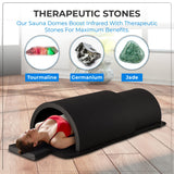 Golden Wave Far Infrared Sauna Dome, with 360° Body Coverage, Professional Home Spa Zero-EMF Unit with Therapeutic Stones, Single Person Use, Black Golden Wave