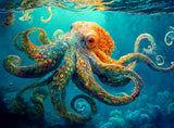 Cross & Glory - Deep Blue Octopus Odyssey - 1000 Piece Jigsaw Puzzle for Adults | Best New Marine Artwork Puzzle | Unique Brain Teaser Cross & Glory