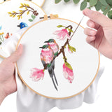 ERKOON 4 Sets Embroidery Kit for Beginners,Hummingbird and Flower Cross Stitch Set for Include Embroidery Cloth Hoops Threads for Craft Lover Hand Stitch (Flowers and Birds) ERKOON