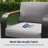 EAST OAK Signature 4 Pieces Patio Furniture Set, Outdoor Furniture with Aluminum Frame, Deep Seating Outdoor Loveseat and Coffee Table, Modern Patio Conversation Set for Porch and Balcony, Dark Grey EAST OAK