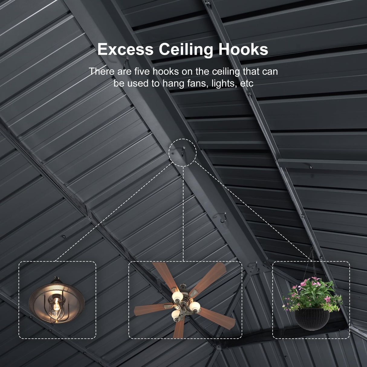 PURPLE LEAF 12' X 20' Patio Hardtop Gazebo Outdoor Pavilion Gazebo with Galvanized Steel Double Roof for Patio Lawn Garden Aluminum Gazebo with Mosquito Nets and Curtains Grey PURPLE LEAF