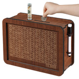 Cash Vault Wooden Savings Box, Piggy Bank for Adults Kids, Coin Bank for Boys and Girls, Unique 10000 Savings Challenge Box, Wooden Cash Savings Box with Money Target and Numbers (10000 Dollar) FOLENCER