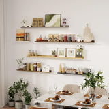 Axeman 72 Inch Floating Shelves for Wall | Picture Ledge Shelf Set of 2 | Rustic Grey Picture Shelf for Wall with Ledge | Long Floating Shelves with Lip | Photo Ledge Shelves for Books Album Records Axeman