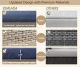 LHBcraft Outdoor Patio Furniture Set 8 Pieces, Rattan Outdoor Couch with Coffee Table, Comfortable Wicker Patio Furniture Sets for Yard, Pool or Porch, Blue LHBcraft