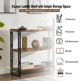 HIBOAT 47" 3-Tier Bookshelf Rustic Wood and Metal Industrial Bookshelf for Home Office, Bedroom, Kitchen, Bathroom (Rustic Brown, 3-Tier) HIBOAT