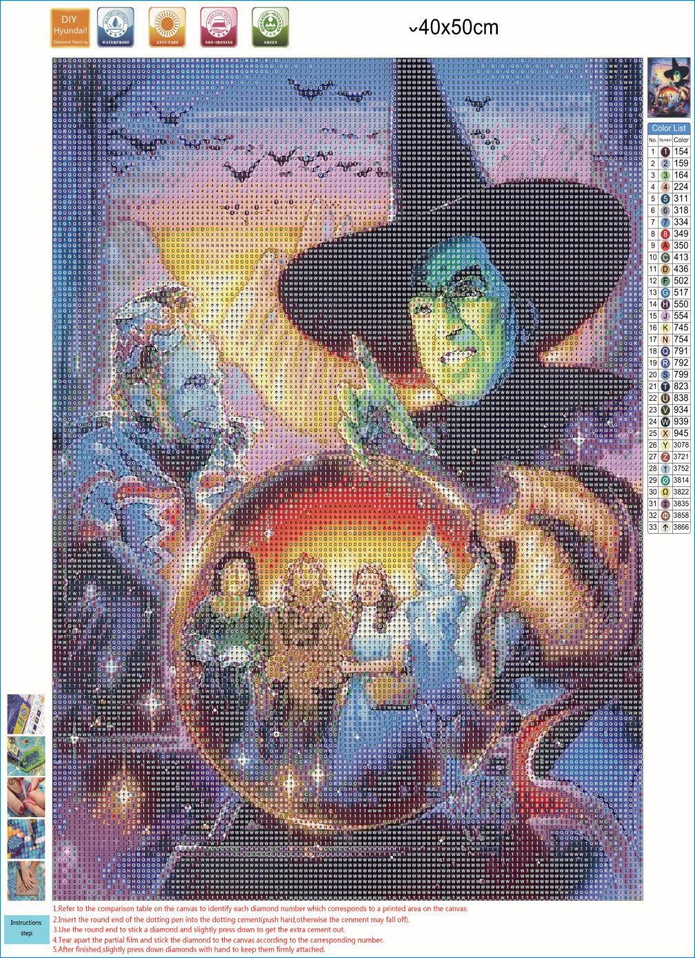 DIYPAINTING 5D Diamond Art Painting by Number Kits Wizard Movie of Oz 16X20 Painting Cross Stitch Full Drill Crystal Rhinestone Embroidery Pictures Arts Craft for Home Wall Decor Generic