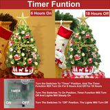 Grandeal 24" /2FT Mini Christmas Tree with Lights Timer 30 LEDs & 34 Ornaments, Small Tabletop Christmas Trees Artificial Christmas Decorations for Indoor Desk Room Office Home Decor Xmas Grandeal