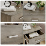 FOTOSOK Nightstand Set of 2, 2-Tier Side Table with Drawer and Storage Shelf, Bedside Table End Table, Modern Night Stand for Bedroom, Home Office,Vintage Grey FOTOSOK