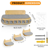 BUOGA Cat Wall Shelves with 3 Steps – Modern Mounted Cat Wall Furniture & Shelf, Premium Hardwood Cat Bed for Climbing, Sleeping & Lounging, Indoor Hammock for Large Cats BUOGA