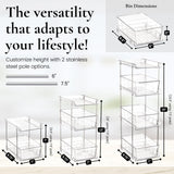 3 Tier Clear Under Bathroom Sink Organizer Pull Out Drawer | Bathroom Cabinet Under Sink storage | Under Vanity Organizer | Medicine Cabinet Storage | (2 Pack) ARSLY