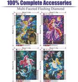 RYMILIE 4 Pack Diamond Painting Kits for Adults, 5D Princess Diamond Art for Beginners, Full Drill Gem Dots for Home Wall Decor 12x16inch RYMILIE