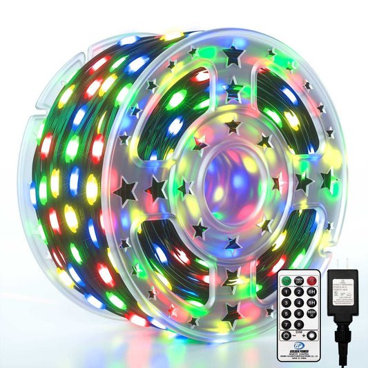 Eueasy Christmas Lights Outdoor, 1000 LED 344FT Fairy String Lights Plug in Waterproof with Remote, 8 Modes with Timer for Indoor Decorations Bedroom Xmas Tree Holiday House Party Decor