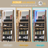 Vlsrka 360° Swivel Jewelry Cabinet with Lights, 63" H Large Capacity Jewelry Armoire with Full Length Mirror, Standing Jewelry Mirror with Storage for Jewelry, 4-in-1 design, Brown Vlsrka