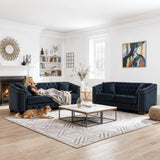 Sectional Couch for Living Room, Luxury 2 Piece Chesterfield Velvet Sofa Set 77" 3-Seater + 59" Loveseat, Modern Tufted Upholstery with Nailhead Arms and 4 Cushions for Office & Coffee Bars, Black BUIORD