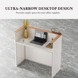 LIKEMET Reception Desk with Counter, Modern Front Reception Room Table, 47 inch Retail Counter for Checkout, Lobby, Beauty Salon, Home Office Desk, Black (White) LIKEMET