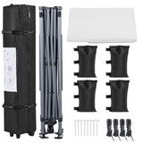 Yaheetech 10x10 1-Person Setup Pop Up Canopy Tent, Instant Portable Commercial Canopy Tent, Outdoor Gazebo with 1-Button Push, Wheeled Bag & 4 Sandbags for Home, Party & Outdoor Activities, White Yaheetech