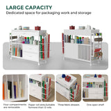 Craft Organization and Storage cart,Gift wrap Organizer Storage,Wrapping Paper cart,Wrapping Station (3 Wooden Drawers) Anrigeail