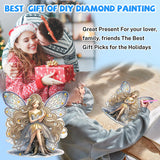 Bowetile Fairy Diamond Art Hanging Kits for Adults Kids, 5D Special Shape Diamond Painting Pendant Kits, Animal Gem Art Suncatchers Painting Ornament for Home Garden Wall Decor Bowetile