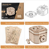 ROBOTIME 3D Wooden Puzzles for Adults, Treasure Box 3D Puzzle Mechanical Ring Box, Gift Choice Hobbies for Brain Teasers Enthusiasts ROBOTIME
