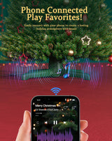 Musical Rotating Christmas Tree Stand, UL Certified Up to 9ft 120 lb Artificial Christmas Tree with Speaker, Spinning Stand with Remote, Fit for 1.25-2" in Tree Poles - 800W Springlift