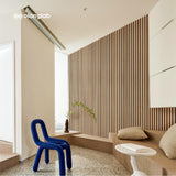 Olanglab Wood Slat Wall Panels, Wooden Acoustic Wall Panels, 94.5"x12.6" Each 3D Wall Panels for Interior Wall Decor, 4 Pack in Total 94.5"x50.4" (Warm Oak) Olanglab