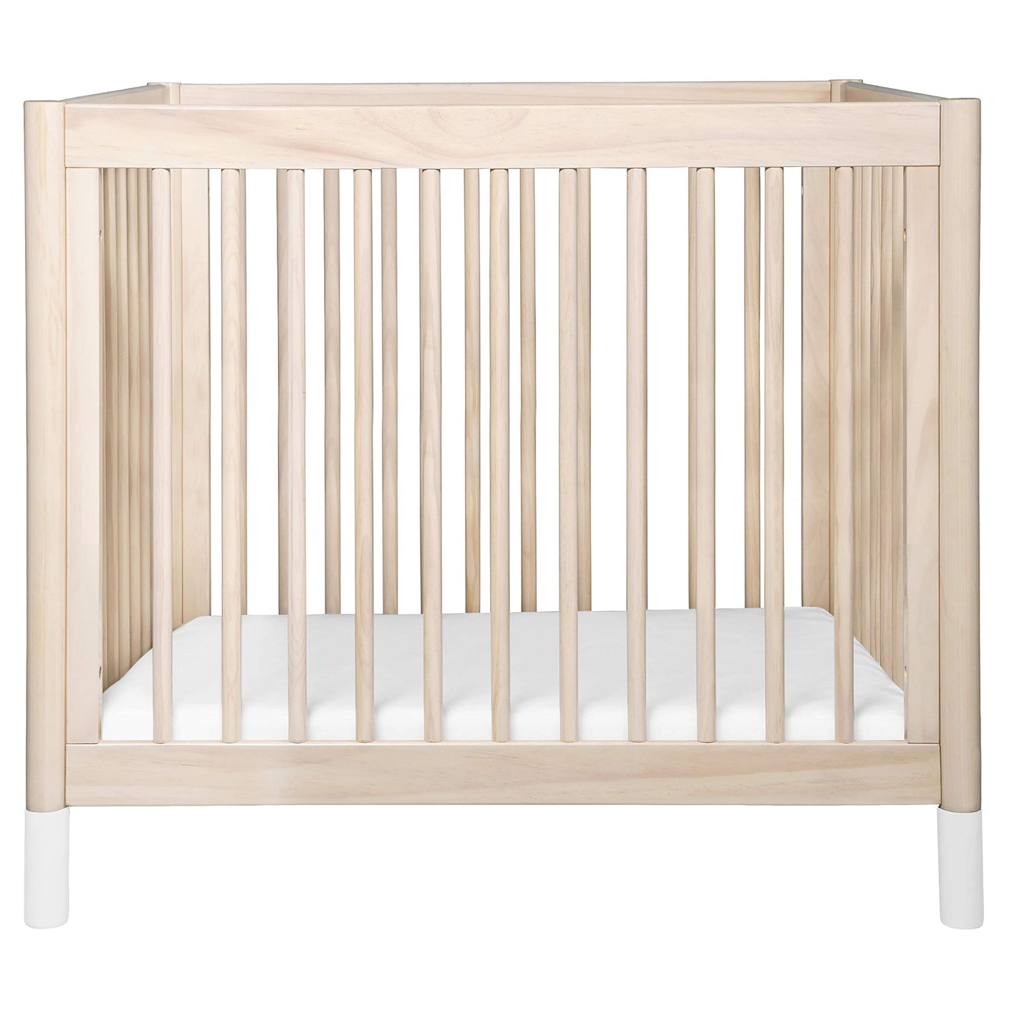 Babyletto Gelato 4-in-1 Convertible Mini Crib in Washed Natural and White, Greenguard Gold Certified