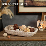 Hanobe Decorative Wood Dough Bowl: Wooden Centerpiece Table Decorations Natural Candle Holder Tray Decor Rustic Unfinished Hand Turned Trough Centerpieces for Dining Room Kitchen Hanobe