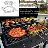Onlyfire Extra Large BBQ Charcoal Grill with Large Cooking Grate and Warming Rack, Outdoor Barbecue Grill with Dual-Zone Adjustable Charcoal Tray and 2 Foldable Side Table, Black GS339-A ONLYFIRE GRILLS