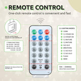 GOOBED Prelit Green Christmas Tree 7.5FT with Remote Control, Pre-Lit Green Artificial Hinged Spruce Christmas Tree with 1450 Tips, 550 LED Lights and 11 Light-Modes for Home, Party Decoration GOOBED