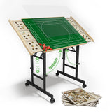 CODACE Puzzle Table with Drawers - 1500 Pieces Folding Puzzle Tables for Adults, Tilting Jigsaw Puzzles Board with Sorting Trays, Table with Adjustable Height Legs and Wheels，Present for Puzzles Lover CODACE