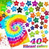 Tie Dye Kit - 40 Colors Fabric Tie Dye Kits for DIY Textile Paint Art - All-in-1 Tie-Dye Color Powder Set for Shirt, Hoodie, Fabric Clothes Painting, Party Supplies, Adults and Kids Handmade Crafts DecorRom