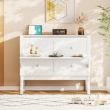 Merax Full Size Murphy Bed, Bed with USB Port and Removable Shelves on Each Side,White Merax